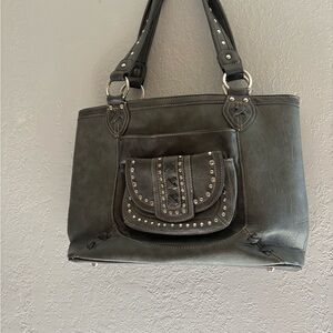 Studded grey Tote Bag